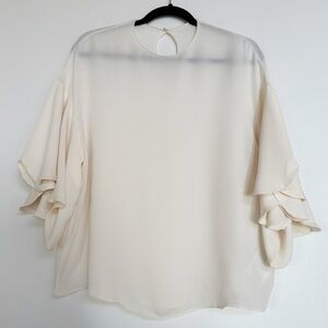 Valentino 100% Silk Scalloped Blouse IT 40 / US 4